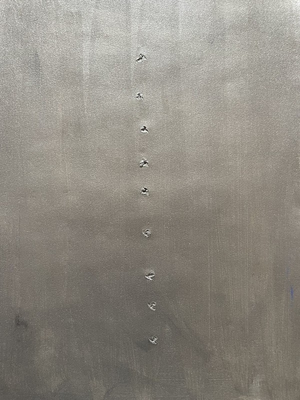 Lucio Fontana Original Painting on Paper Silver Modern Art Minimalist Italy F29 gallery
