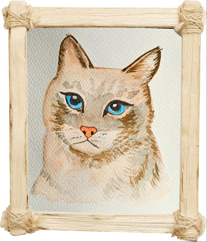 Cat Watercolor Painting Original Animal Portrait for Your Wall Decor gallery