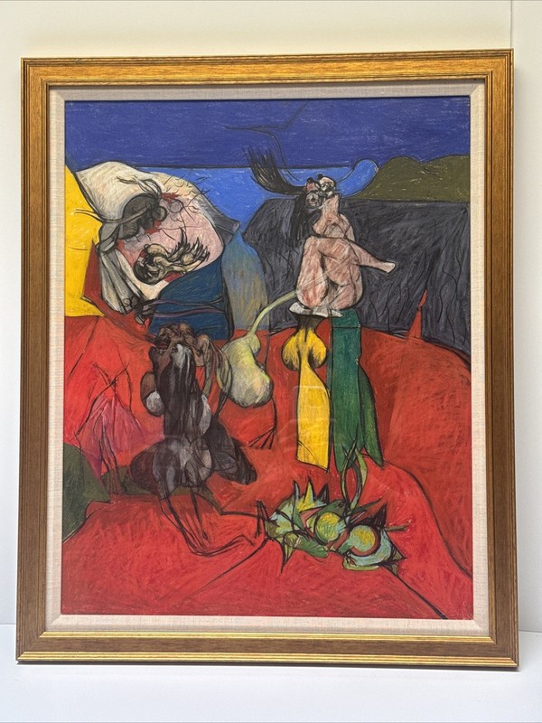 HERMAN GRAFF DRAWING SURREALIST ABSTRACT EXPRESSIONISM MASTERFUL VINTAGE LISTED