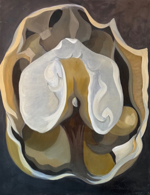 Abstract Fruit Oil Painting Modern Art Wall Hanging 1990s Signed Stan Jones