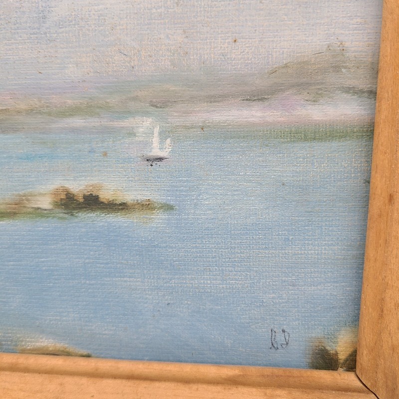 Christopher M. Day Oil on Board Original Painting Harbor with Sailboat Mariner gallery