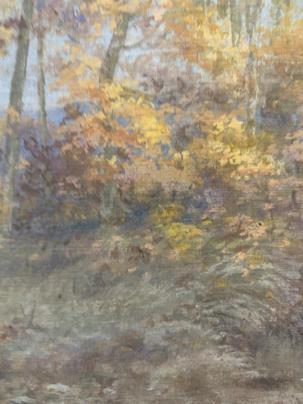 Large HST Gessoed Onto Canvas Panel, French School Landscape gallery