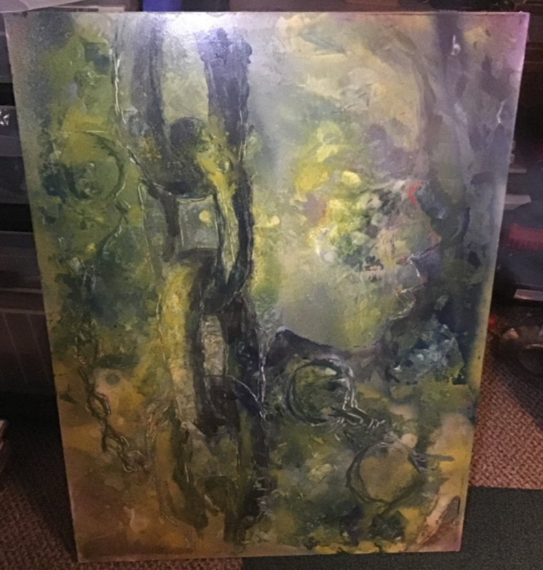 Original Modern Abstract Art Painting~Vaughn Esch&Assoc.~Sign~OOAK~Acrylic Chain