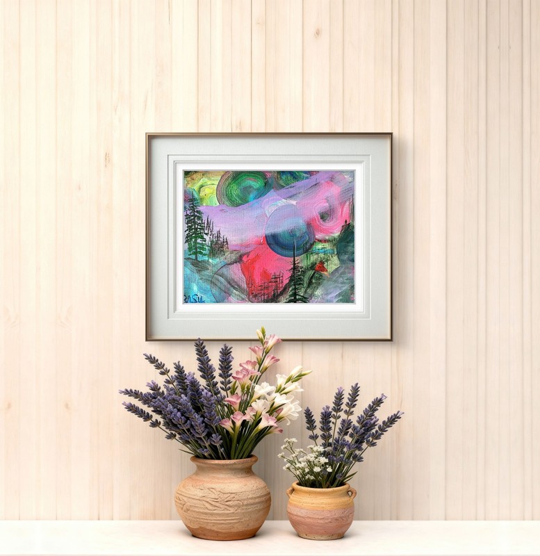 Valley Of Color Bold Color Modern Abstract Art Original Canvas 11x14 gallery