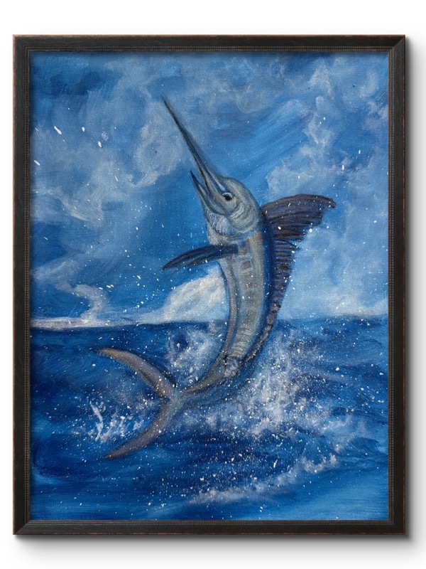 SWORDFISH 14×11 Original MARLIN FISH Modern ART Interior Design