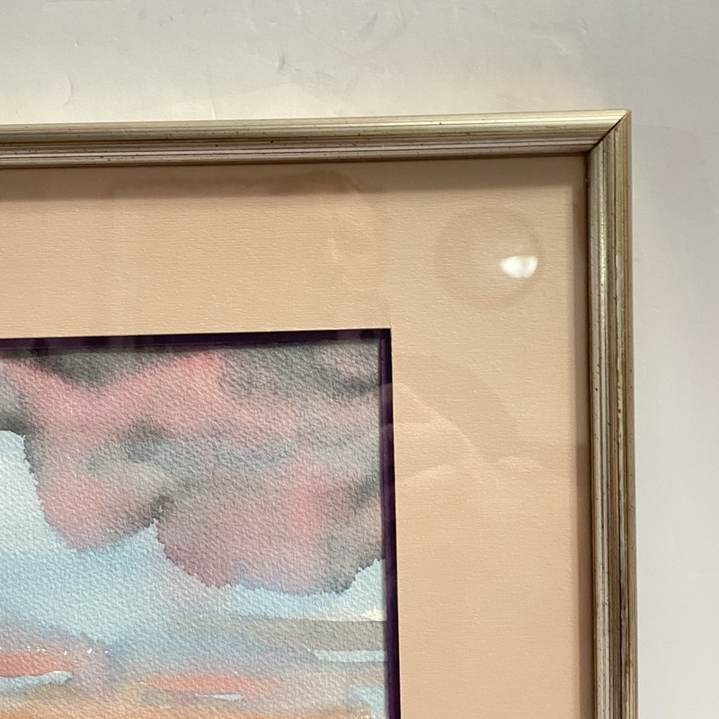 Rick Stevens Vibrant Abstract Sunrise Water Color Painting Signed 17x13 gallery