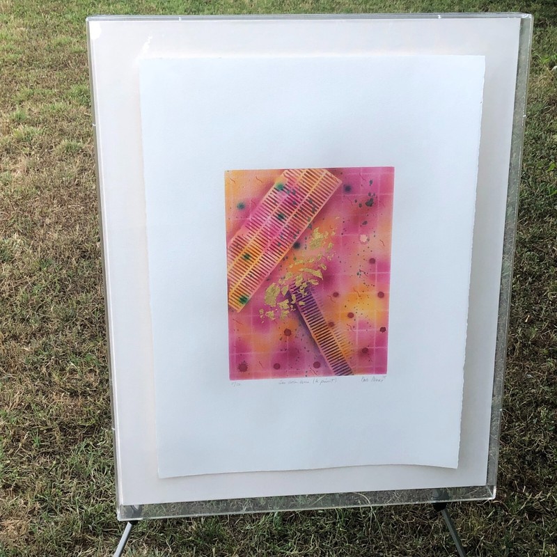 DALE MOSES Vintage 1980s ABSTRACT GEOMETRIC MIXED MEDIA 3D MODERN ACRYLIC FRAMED