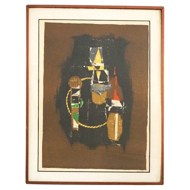 Mid Century Modern Abstract Oil On Canvas Painting, Signed, 20thC