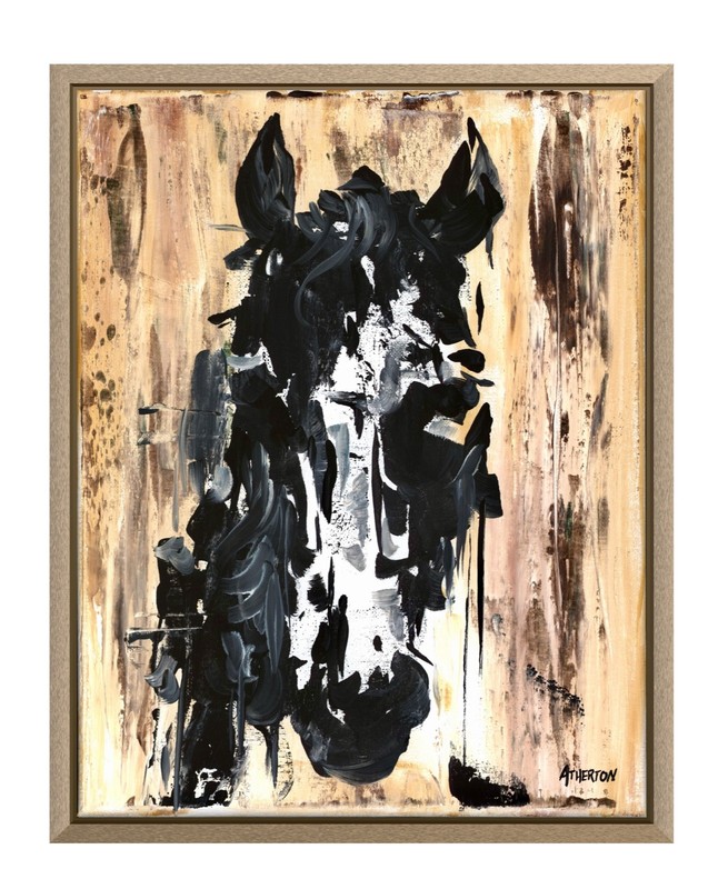 Atherton 11×14 Original Horse Abstract Acrylic Painting «Horse in view» signed
