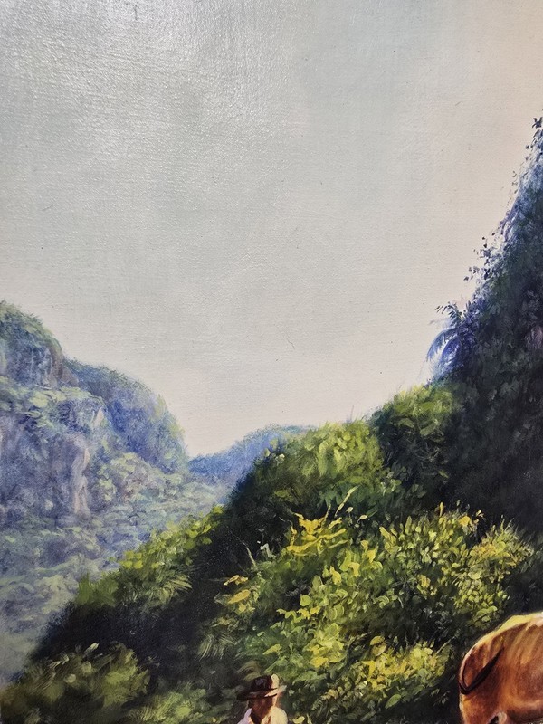 Original painting. Cuban rural landscape. Oil on canvas. 29.5 x 22 inches. gallery