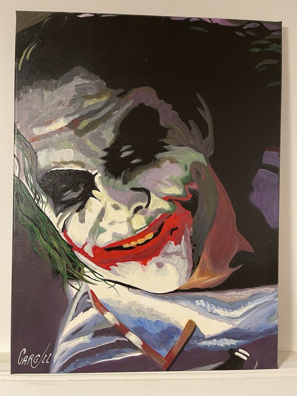 The Joker 18”x24”Pop Art Painting Chris Cargill W/COA