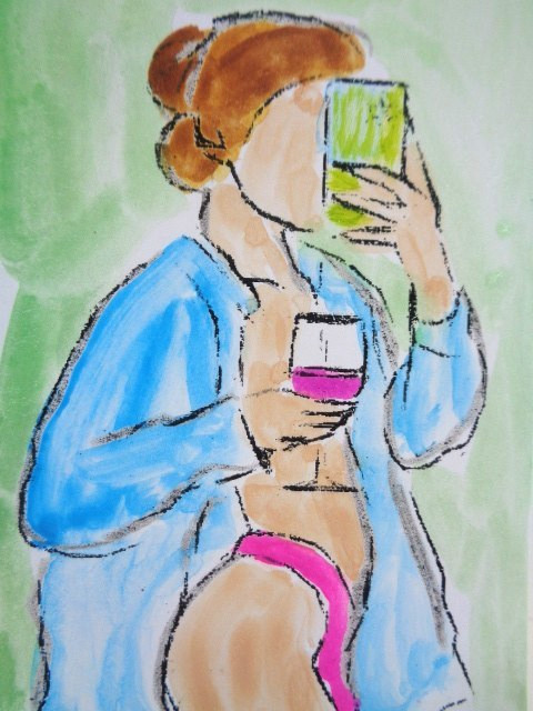 ACEO Women In Art – TIME TO RELAX Painting ART