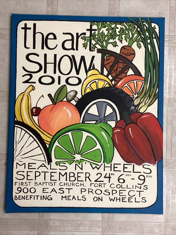 Original Painting Meals on Wheels Fort Collins CO 2010 22×28 Canvas