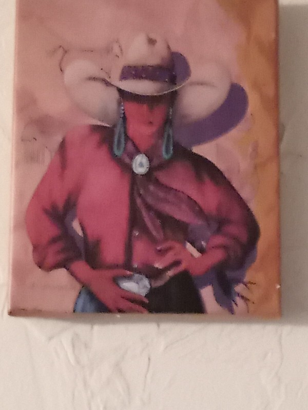 dorman burns cowgirl canvas signed/authincated