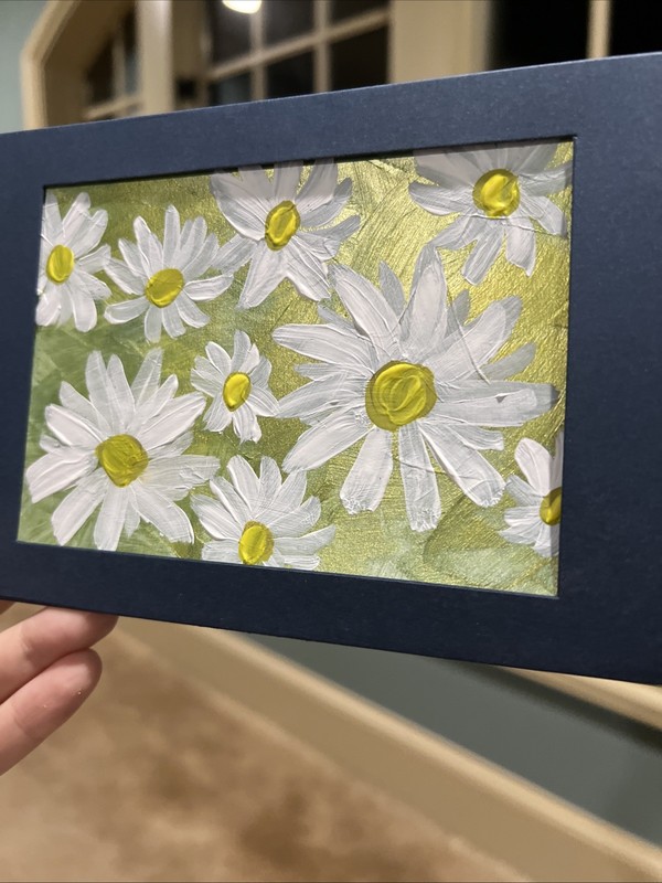 Daisy,flowers,spring,original,miniature Painting,small,mini, gallery