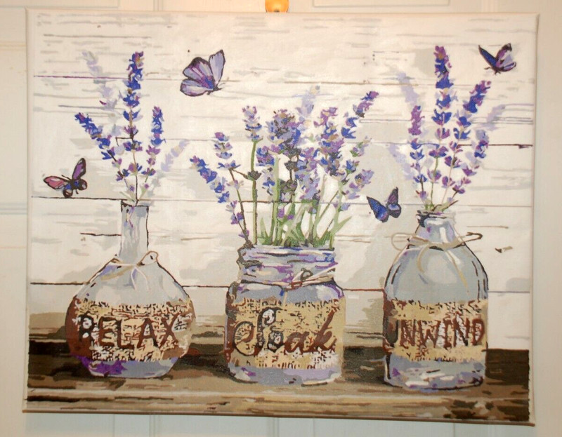 Inspiration Relax Completed Paint by Number 16X20 Canvas