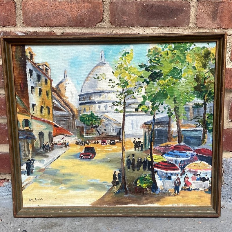 Oil Painting Paris Montmartre Street Scene Sacré-Cœur By Vera Majcher