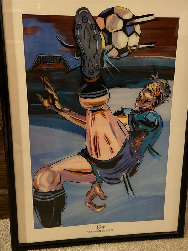 Adam Stone “A Midfielder’s Dream” Framed Soccer 29×21” Artwork