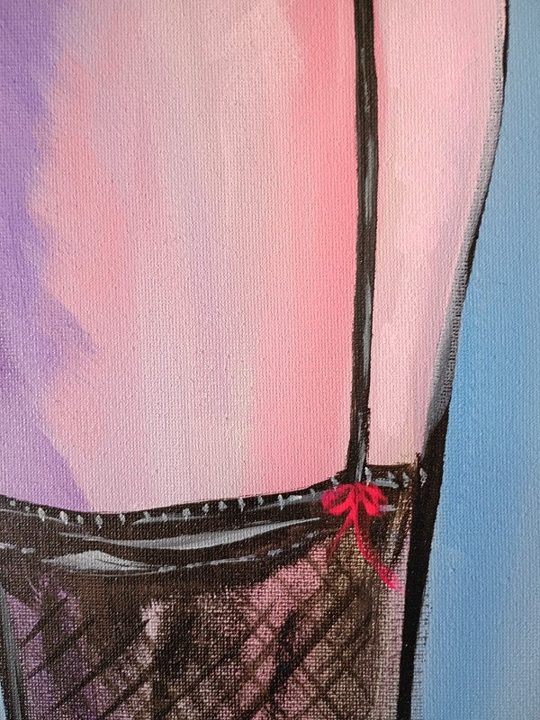 Black Garter Legs 11x14 Canvas Original Art Sexy Woman Expressionism Abstract gallery
