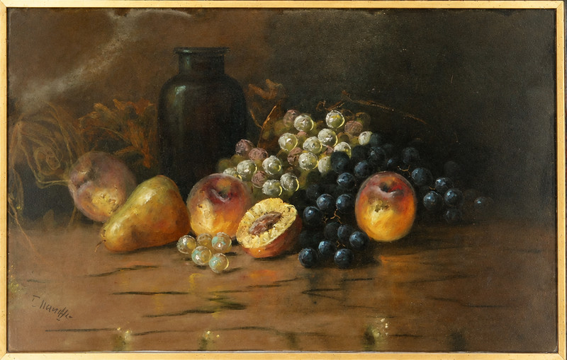 Antique William Chandler Original Pastel Still Life Fruit Painting c1900 framed