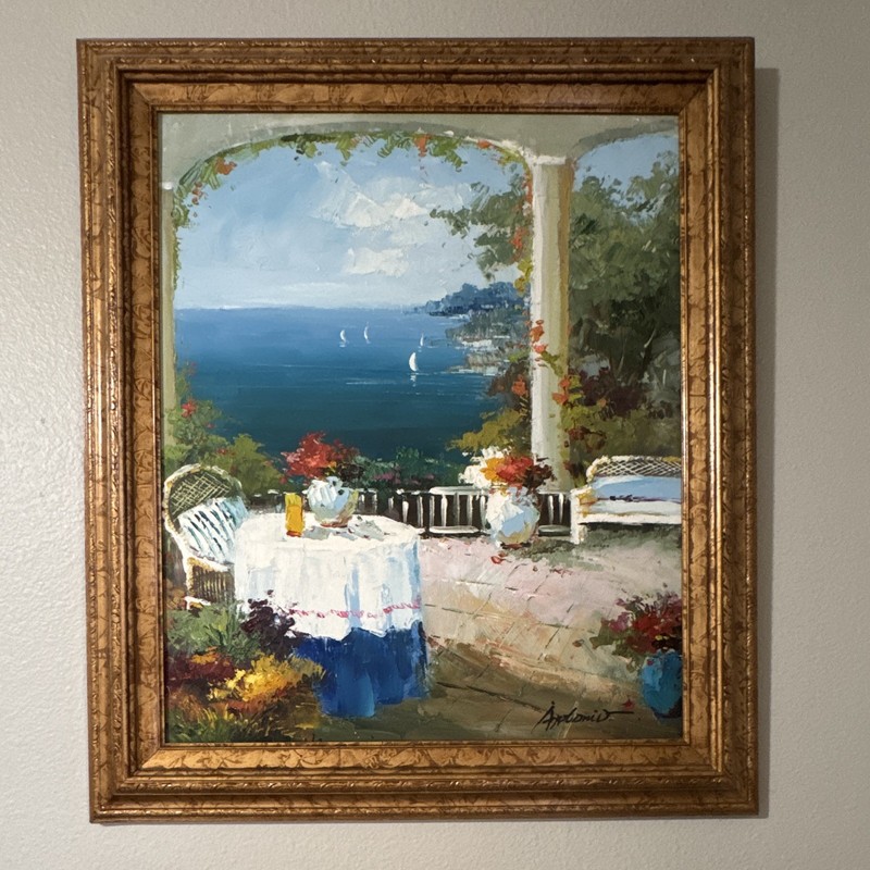 Antonini Signed Framed Impressionist Seascape Oil Painting 26×30