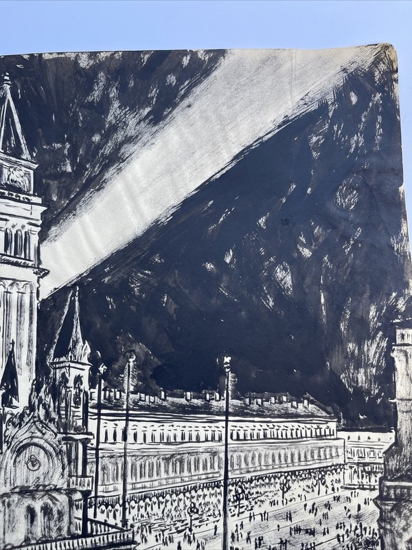ANTIQUE PAINTING 1929 LISTED JO CAIN PAINTED ONSITE EUROPE TRAVELS Architecture gallery