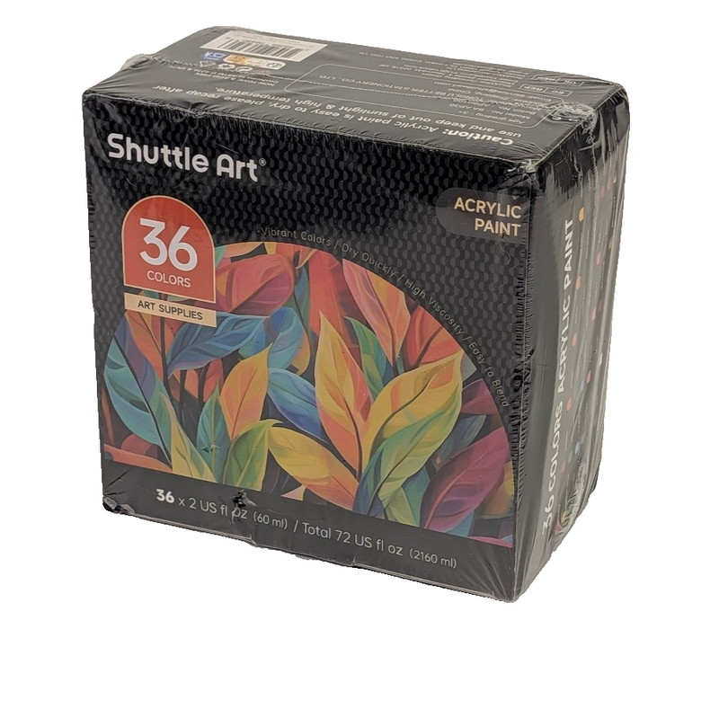Shuttle Art Acrylic Paint Set 36 Colors 2oz Tubes • Vibrant Artist Craft