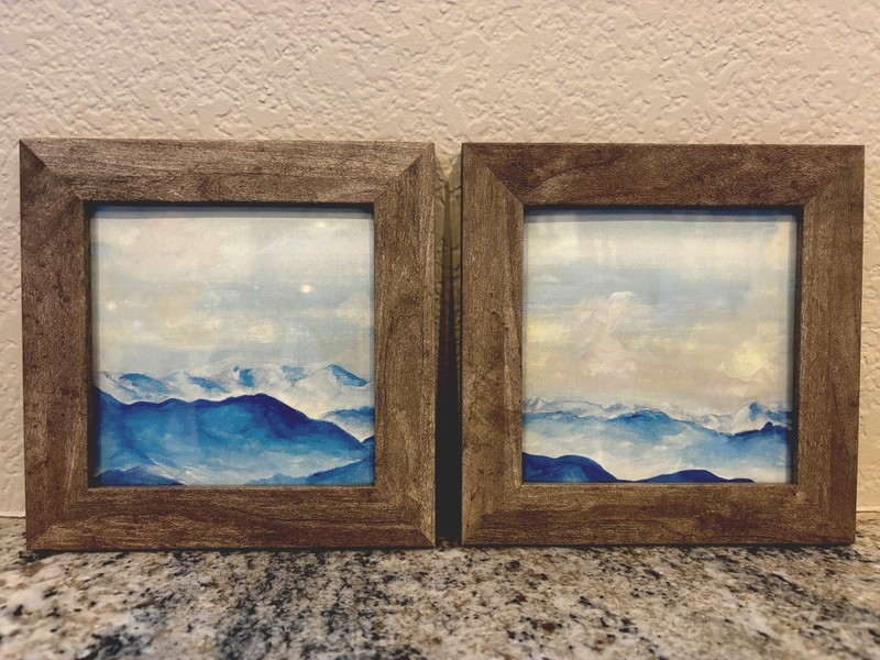Original Watercolor Prints of Front Range Mountains Colorado Set of 2