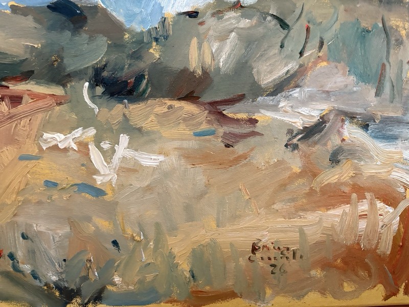 Nautical Seascape Impressionist Beach Oil Painting On Canvas Original 16”x20” gallery