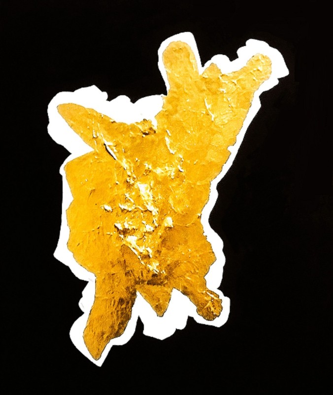 PAINTING: «I)BREAKTHROUGH…!», 24k GOLDPAINT, ART DECO, ABST, CANVAS, FREESHIP