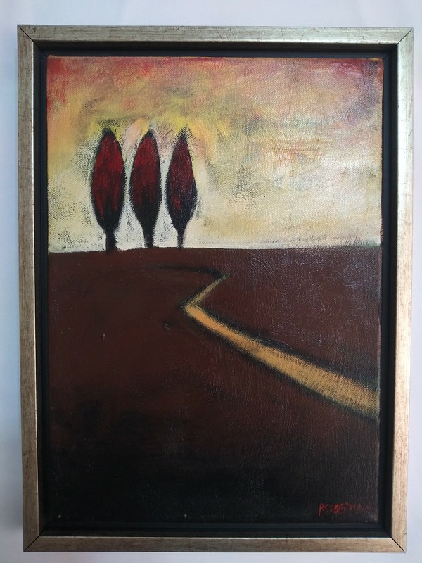 PATRICK St. GERMAIN 10×14 Framed Oil Painting of Trees Hand Painted Oil Original