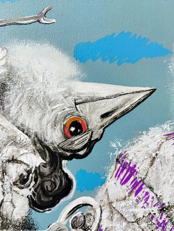 ALAIN DONATE CUBAN ART ORIGINAL PAINTING /CANVAS SURREAL 16"X 20" COLLECTION gallery