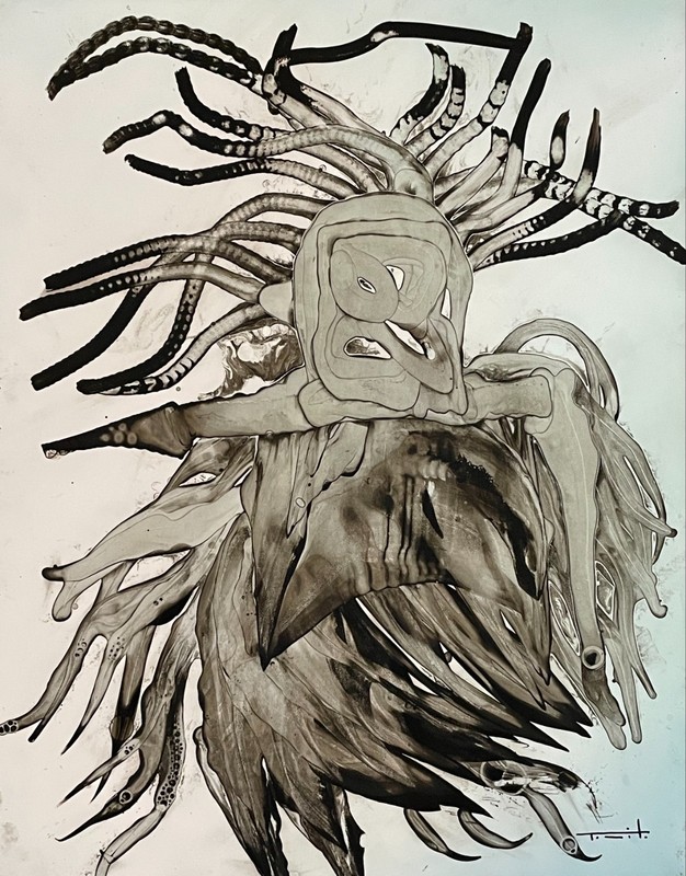 Tonito Original Painting.Incredible Organic.Otherworldly unique art.COSTUME 1