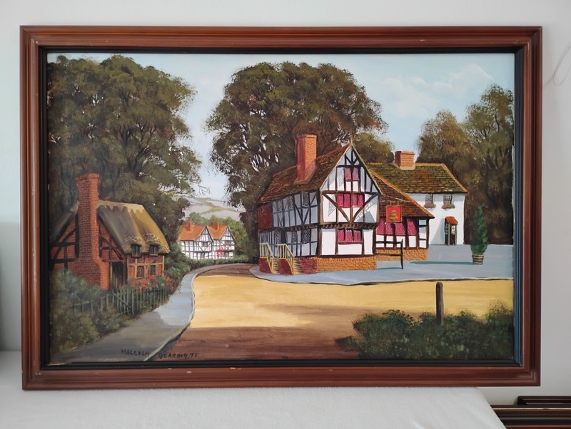 VINTAGE MALCOLM GEARING OIL ON CANVAS PAINTING SIGNED