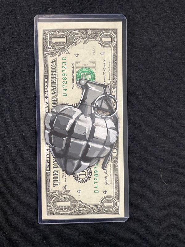Heart Grenade Love 1 Dollar bill painting Tattoo Art Graffiti Art Street Art gallery