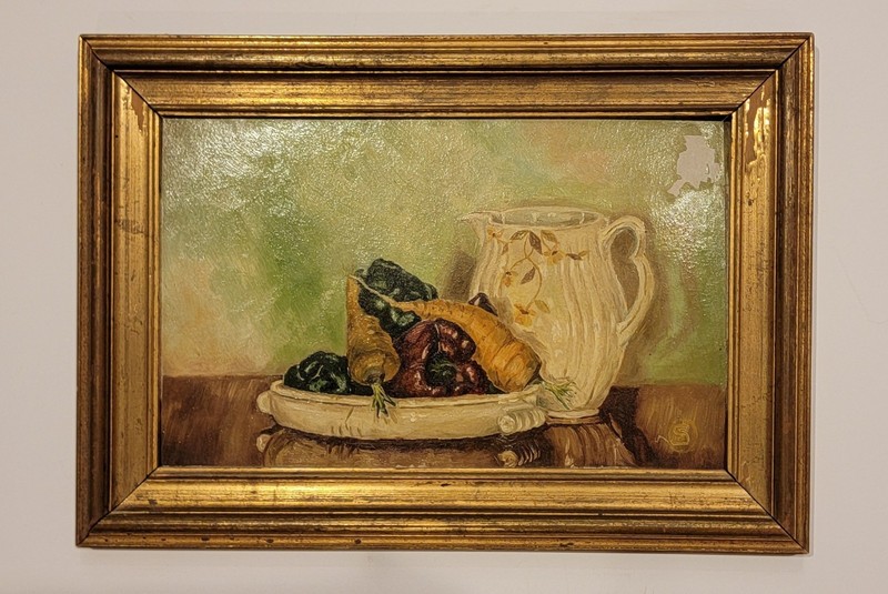 George Speck Original Still Life Oil On Board Painting Framed Signed