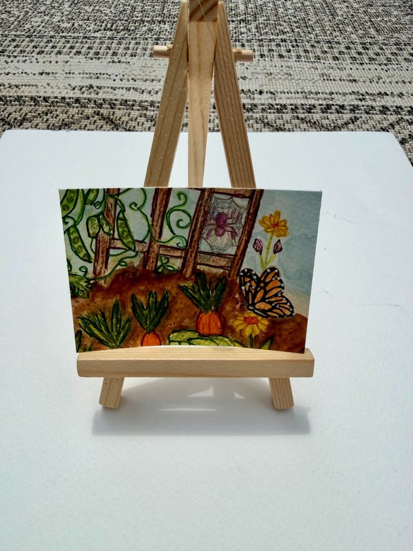 Original ACEO Watercolor Series Vegetable Garden Butterfly PaletteandPage Bugs gallery