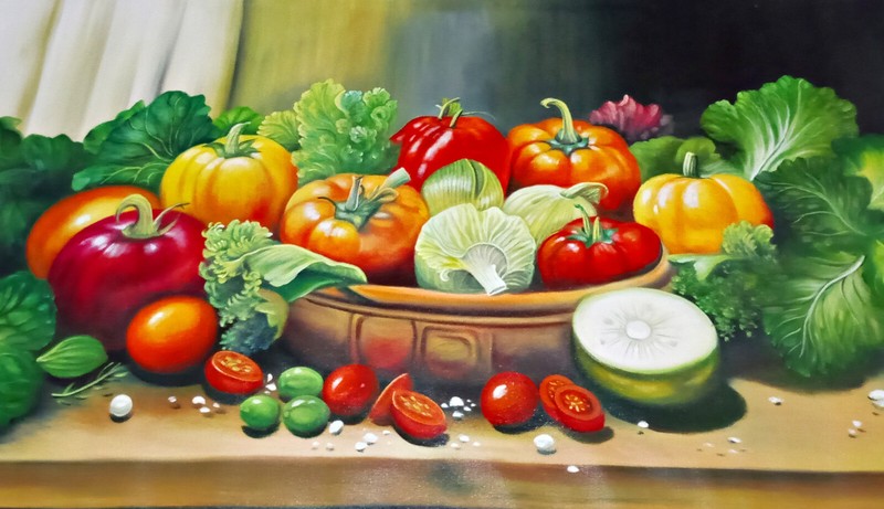 Colorful Vegetable Painting that Symbolizes Life’s Richness
