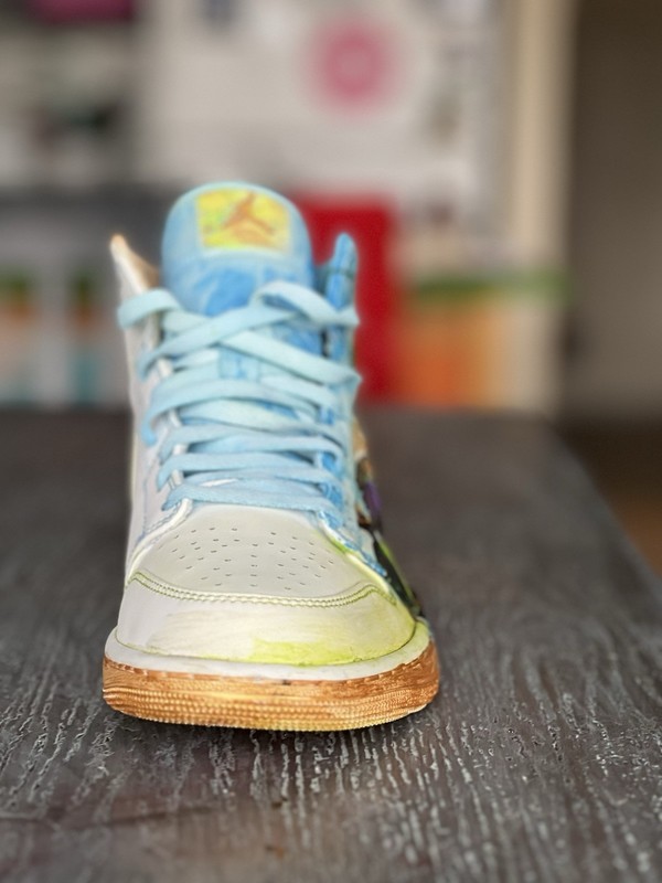 Ooak. Air Jordan 1 with Hand Painted Scenes Museum Quality of Telling a history gallery