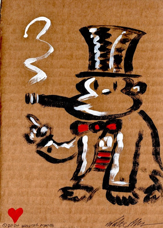 Millionaire Cigar Ape TB011 Acrylic Recycled Cardboard 5 x 7″ (12.5 x 17.5 cm)