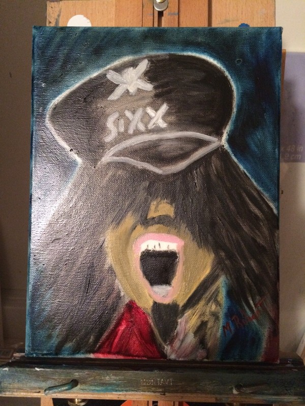original Pop Art Painting NIKKI SIXX MOTLEY CRUE on 9×12 stretched canvas