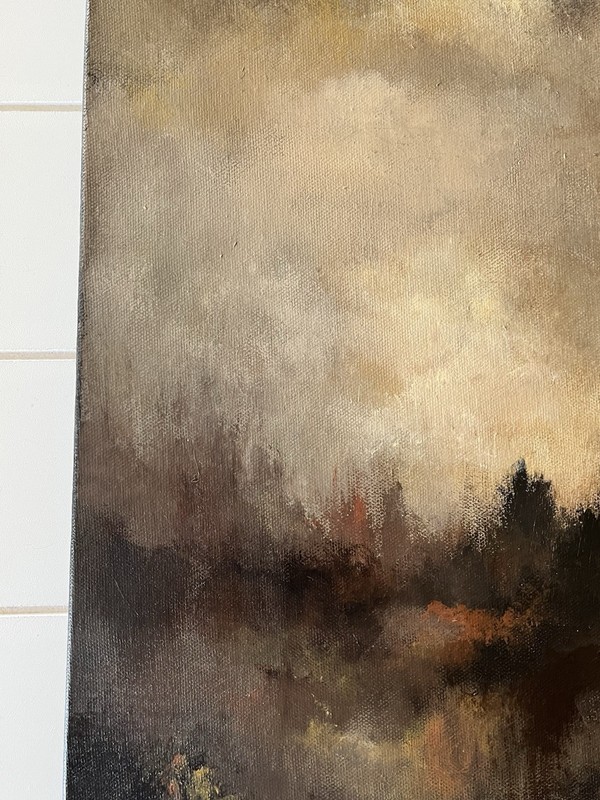 Original Abstract Landscape Painting 16x20 Canvas Modern Moody Tonalist gallery