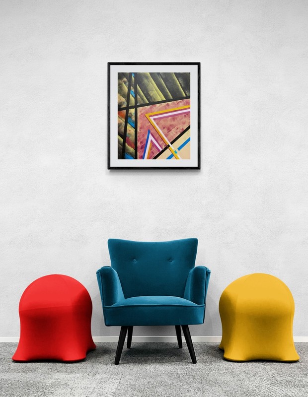 abstract geometric wall art oil painting on canvas