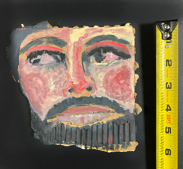 Man Beard Mustache Portrait Painting Quirky Primitive Naive Art Miz Katie gallery