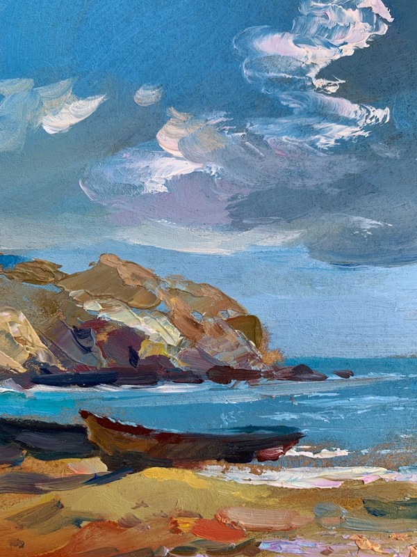 Oil Painting Island In The Sea Y. Suprunchuk Unframed Original nAAA3635 gallery