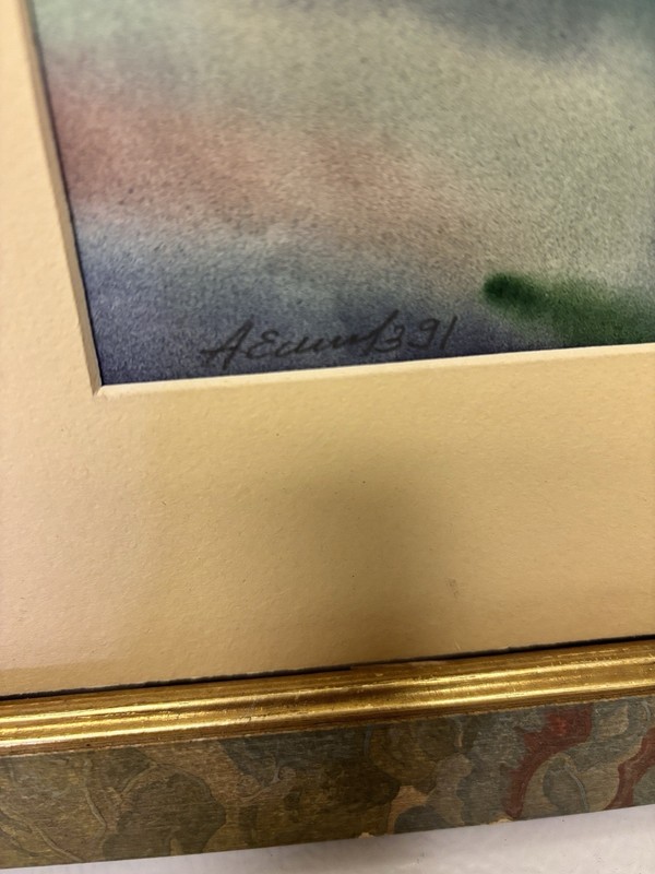 Vintage Signed A. Erwin 1991 Framed Still Life Samovar Rustic Country Art gallery