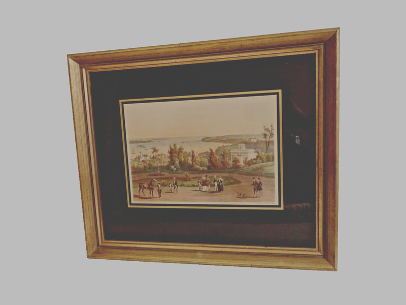 Antique French 19 Cent. 8″x 11″ Lith. by Aug.Kollner & Deroy 16″x 19″ Framed