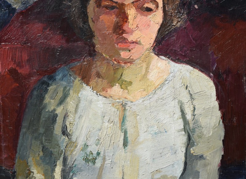 Charlotte Hilmer 1909-1958 Hamburg / Painting Circa 1939-45 / Seated Woman Portrait gallery