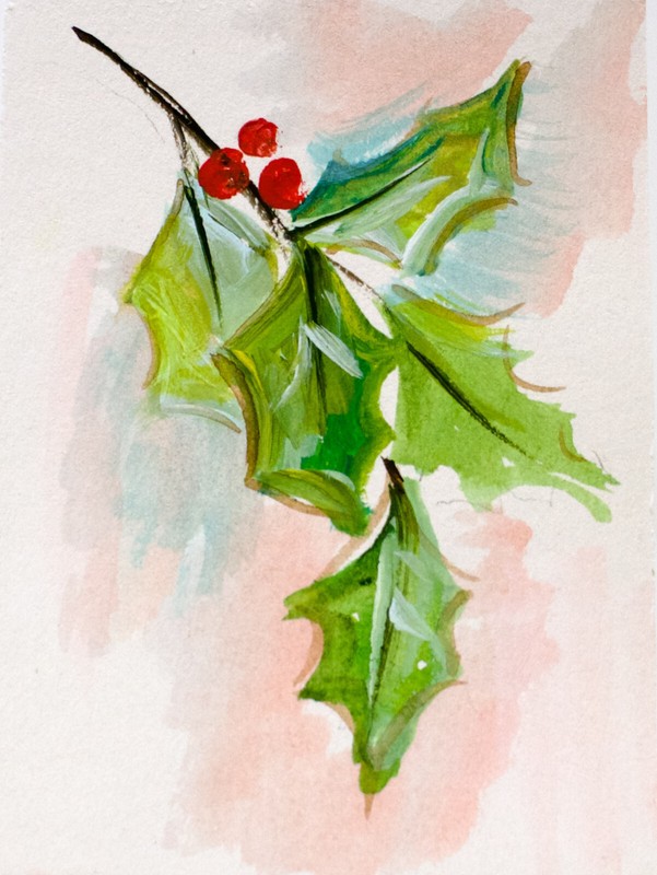 ACEO ,Original, Xmas, Painting, ATC, Holiday, Collectable, Heavy Paper,X1007