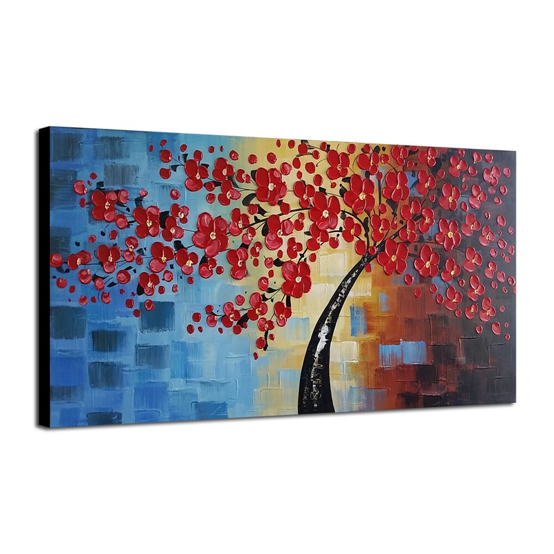 Abstract Hand Paint Oil Paintings Picture Home Decor Wall Art Flower Tree Framed